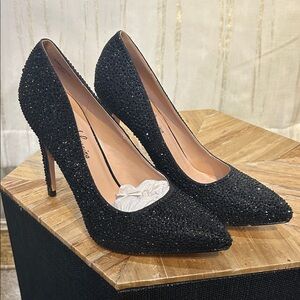 Lauren Larraine Sparkling Black Heels